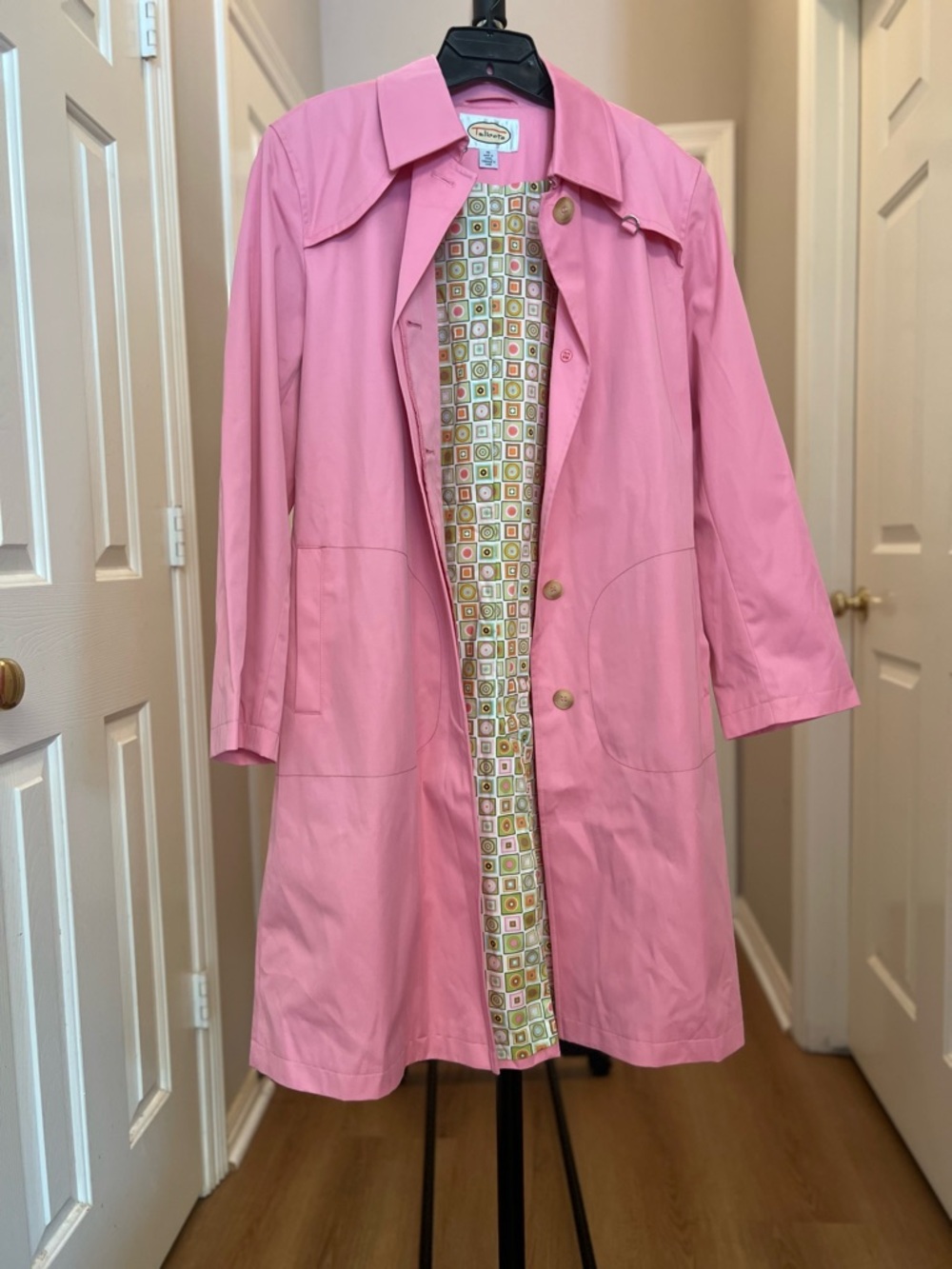 Talbots Pink Trench Coat with Patterned Lining